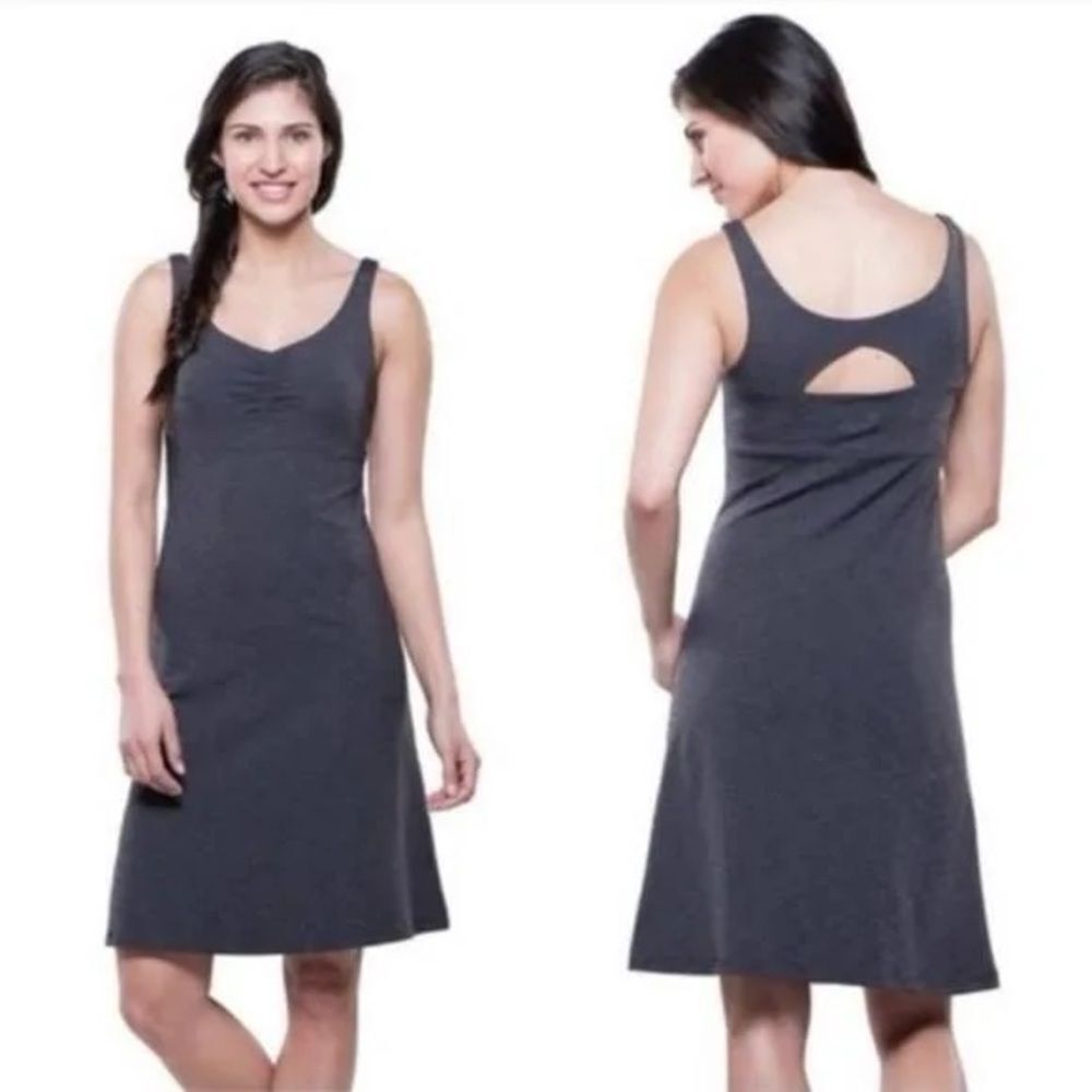 Kuhl Charcoal Black Gray Mova Aktiv Athletic Tank Dress Shelf Bra Women's Medium